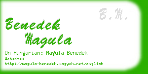 benedek magula business card